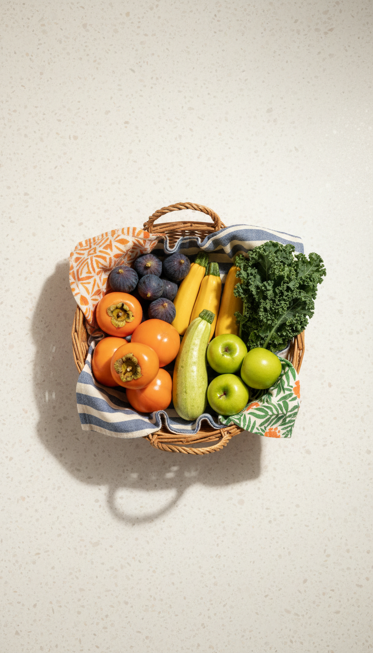 Seasonal fresh produce basket